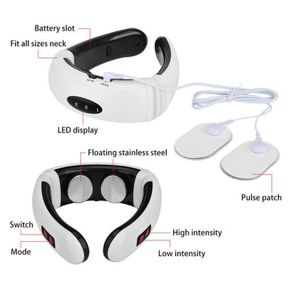 Electric neck massager with far infrared thermal pain relief tool for health care