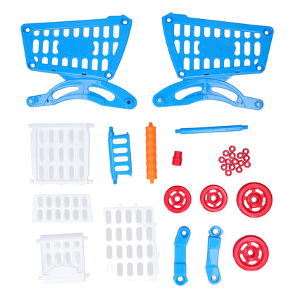 Kids Shopping Cart Set Educational Kids Shopping Cart Play Food Toys for Learning DevelopmentBlue