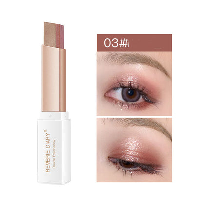 Lazy Eyeshadow Stick Stereo Gradient Shimmer Double Color Eye Shadow