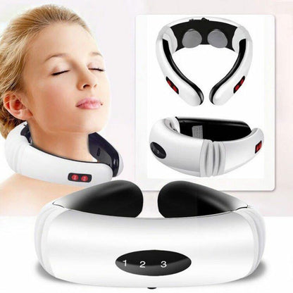 Electric neck massager with far infrared thermal pain relief tool for health care