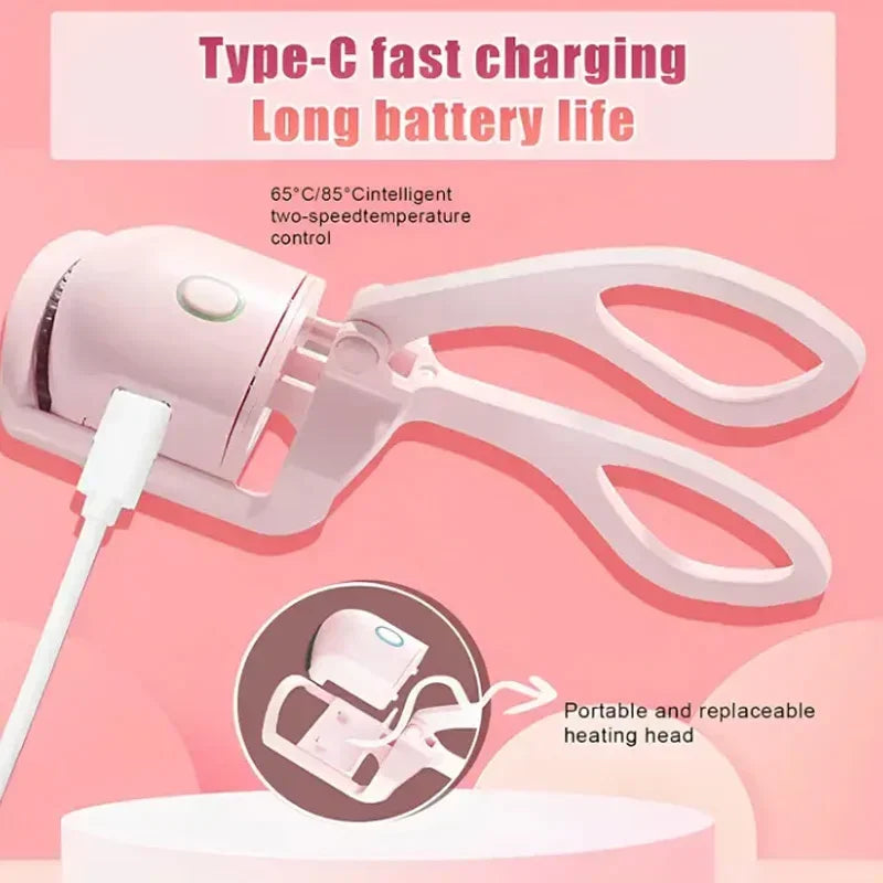 Electric Eyelash Curler USB Charging Model Fast Heating Portable Eye Lash Perm Shaping and Lasting Curling Thermal Eyelash Clip - Korigi store