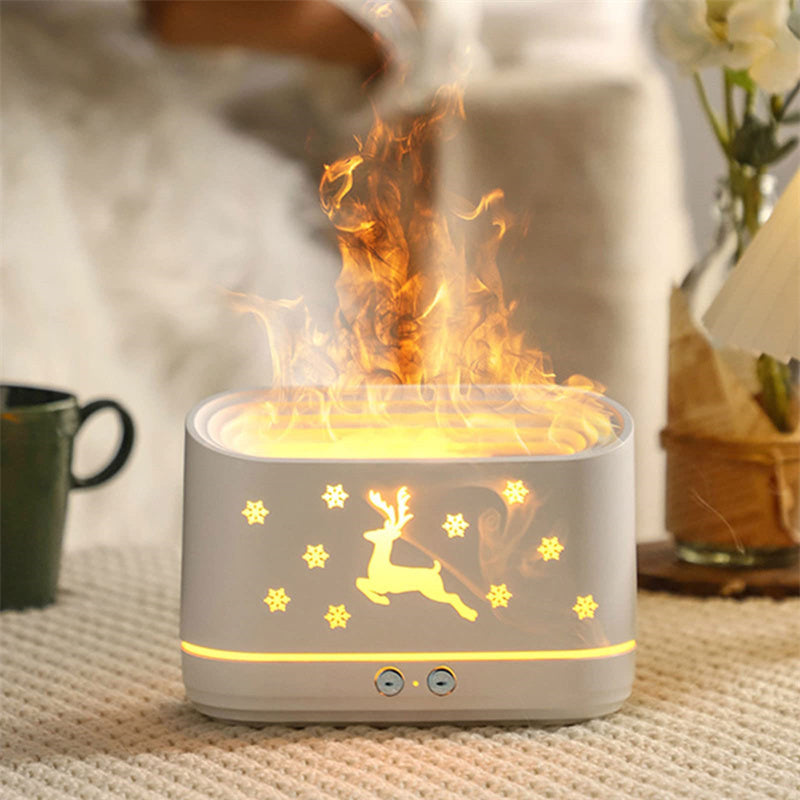 Elk Flame Humidifier Household Atmosphere Lamp Christmas Home Decorations