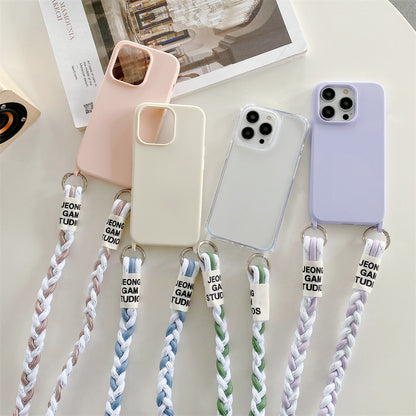 Back Woven Cross-body Lanyard Backer-card Accessories Phone Case