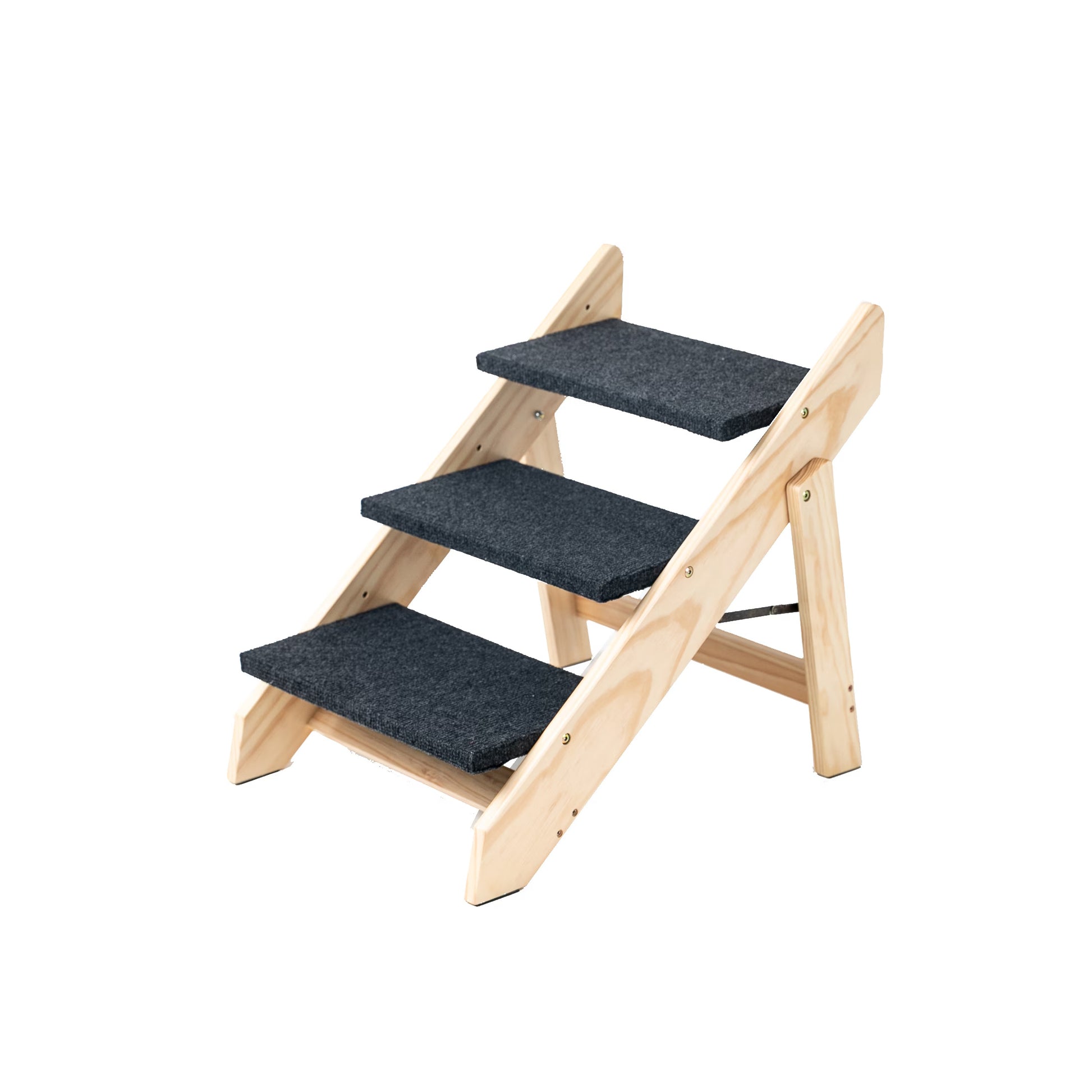Wood Pet Stairs Pet Steps  Foldable 3 Levels Dog Stairs - Korigi store