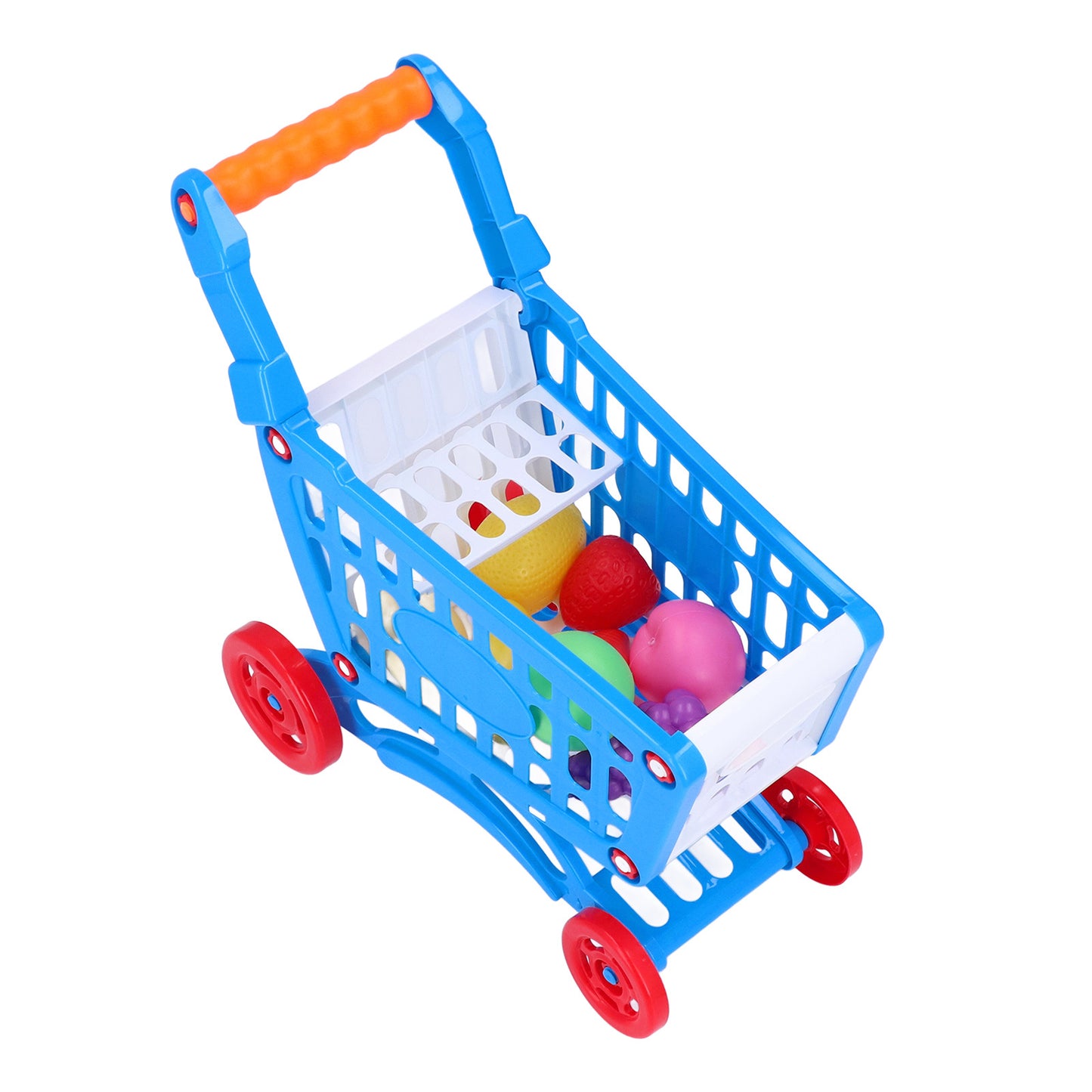 Kids Shopping Cart Set Educational Kids Shopping Cart Play Food Toys for Learning DevelopmentBlue